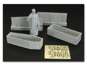 Священник с гробами