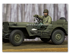 Водитель джипа США времен Второй мировой войны