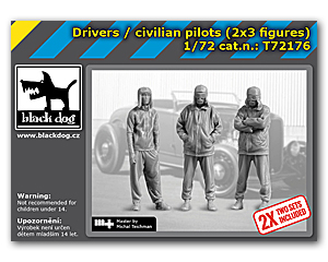 1/72 Водители / гражданские пилоты (2x3 фигурки)