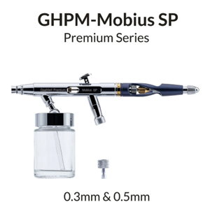 Аэрограф двойного действия Gaahleri Mobius SP 0,3 и 0,5 мм с двумя соплами и сифонной подачей