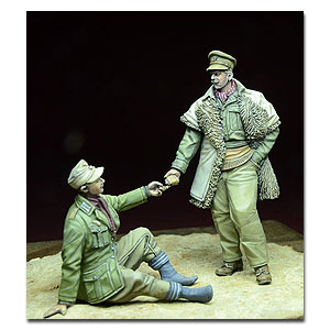 Офицер LRDG и военнопленный Африканского корпуса в Северной Африке, 1940-43 гг.