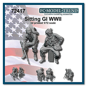 Сидящие солдаты США времен Второй мировой войны, масштаб 1/72. (В наличии)