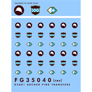 Нашивки 93-й, 96-й и 99-й пехотных дивизий США