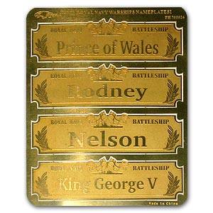 Таблички с названиями кораблей Королевского флота времен Второй мировой войны I