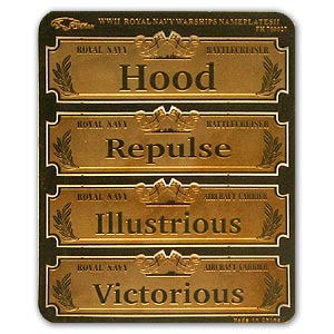 Таблички с названиями кораблей Королевского флота времен Второй мировой войны II