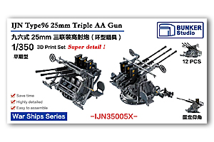 1/350 IJN Type96 25 мм тройная зенитная пушка с прицелом (ранний тип)
