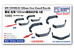 1/350 IJN CHOKAI 120 Защитные щитки для зенитных орудий