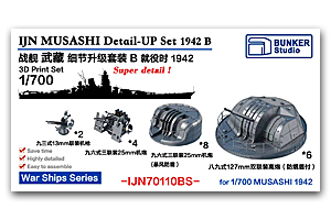 1/700 MUSASHI Detail-UP Set B 1942 (выгодный набор)