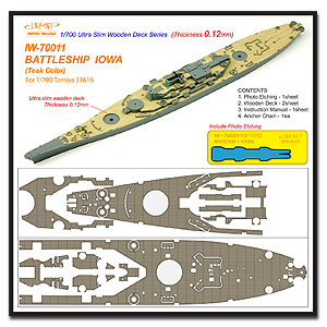 Деревянная палуба для IOWA(TECK) (для Tamiya 31616)