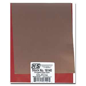 Гофрированный медный лист 0,030x5x7 дюймов/шаг 0,030 (HO), 2 шт.