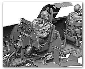 1/18 WW2 US Navy Pilot 2 (в бою / 2 головы)