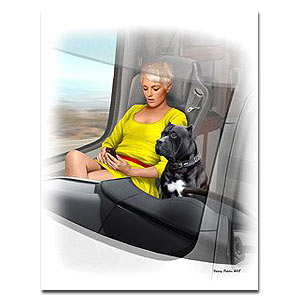 Джони (Смотритель) Джонсон и ее собака Макс