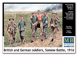 Британские и немецкие солдаты, битва на Сомме, 1916 год