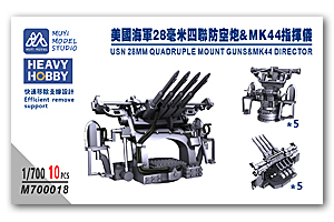 1/700 Счетверенная зенитная пушка ВМС США 28 мм и пулемет MK44
