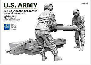 Комплект наземного персонала AH-64 Apache с ракетой AGM-114 Hellfire