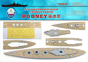 Деревянная палуба и маска для окраски линкора «Родни» для TRUMPETER 06718