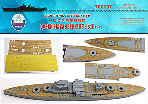 Деревянная палуба и маска для окраски линкора HMS Queen Elizerbeth 1941 года для TRUMPETER 05794