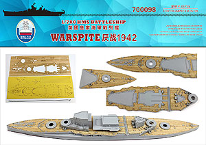 Деревянная палуба и маска для окраски линкора HMS Warspite 1942 года для TRUMPETER 05795