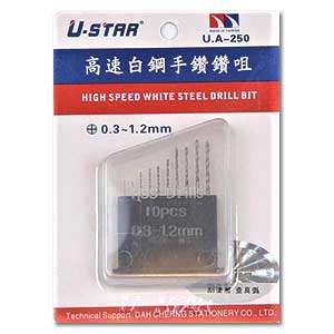 Высокоскоростное сверло из белой стали U Star UA90250