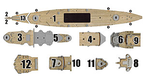 Немецкий линкор «Бисмарк» времен Второй мировой войны (для Dragon 7125)