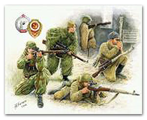 Советская снайперская команда времен Второй мировой войны (набор из 4 фигурок)