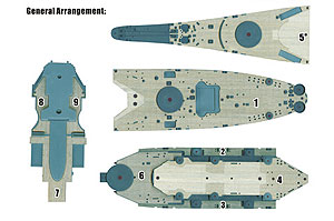 Линкор «Миссури» времен Второй мировой войны (для Trumpeter 80604)