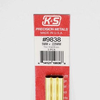 Тонкостенная латунная трубка 12 дюймов - 5 мм x 0,0225 мм x 3