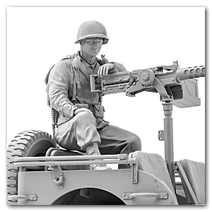 1/16 Армейский пулеметчик США времен Второй мировой войны Cal.50 (требуется отложенный заказ на 4-5 недель)