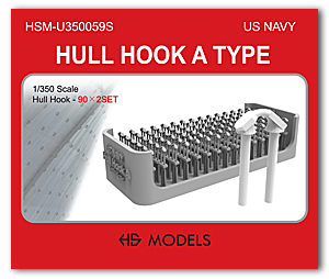 1/350 USN Hull Hook Type A, набор из 90 шт. x 2