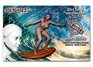 1/16 Девушка на доске для серфинга, смола 1/16