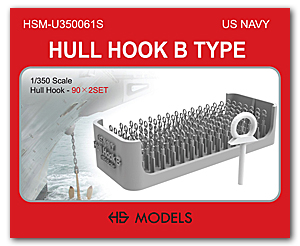 1/350 USN Hull Hook Type B, набор из 90 шт. x 2