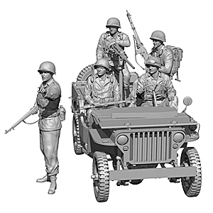 1/35 Пехота и военная полиция армии США Второй мировой войны в грузовике 1/4 тонны (набор для 3D-печати) (срок ожидания заказа 3–5 недель)